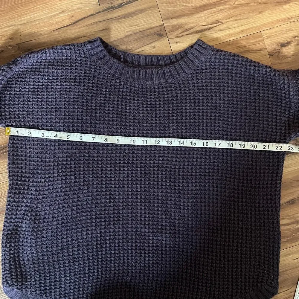 SO Purple Waffle Knit Sweater Women’s Large Cozy Acrylic Long Sleeve Basic Top